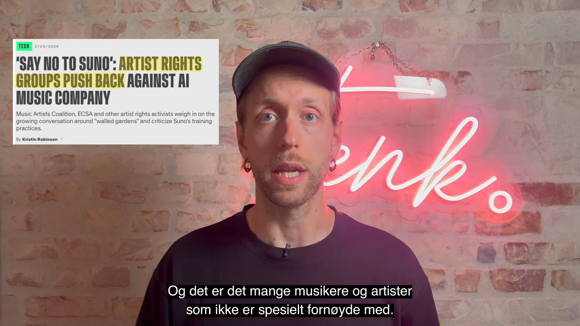 Introduksjon til temaet kunstig intelligens og musikkproduksjon.