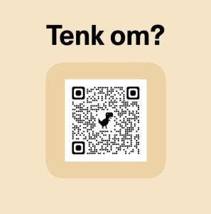 QR-kode med teksten "Tenk om?"
